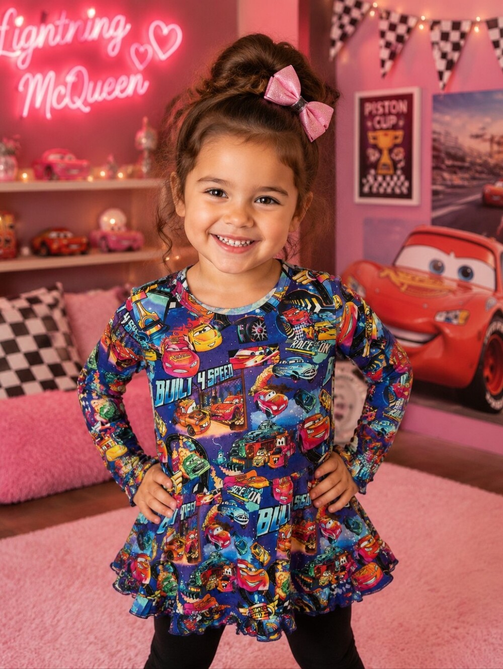 Disney Cars 3/4 Sleeve Bamboo Top Girls Size 3T NWOT